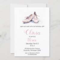 Elegant Pink Ballet Shoes Ballerina Birthday