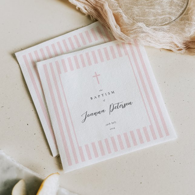 Elegant Pink Baptism Paper Napkin (Creator Uploaded)