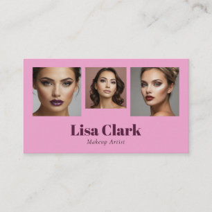 Elegant Pink Beauty Makeup Artist Branding Business Card