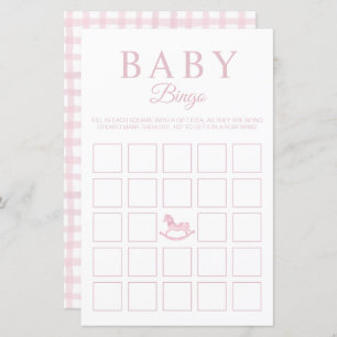 Elegant Pink Bingo Baby Shower Game