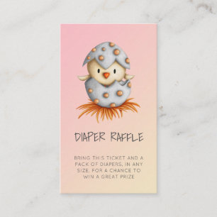 Elegant Pink Bird Nest Baby Shower Diaper Raffle Enclosure Card