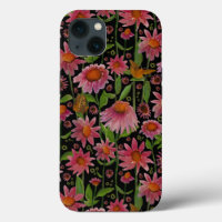 Elegant Pink Black Coneflowers Butterflies