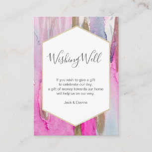 Elegant pink blue and details wishing well card