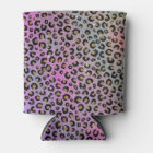 Elegant Pink Blue Gold Glitter Black Leopard Print