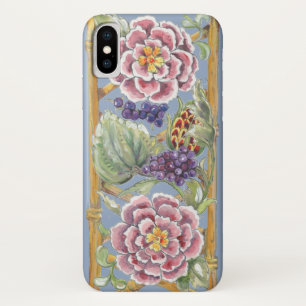 Elegant Pink, Blue Watercolor Floral Chinoiserie iPhone X Case