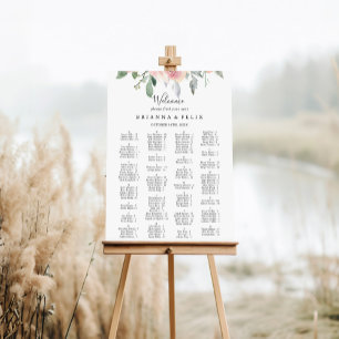 Elegant Pink Blush Alphabetical Seating Chart