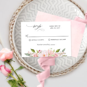 Elegant Pink, Blush and Rose Gold Wedding RSVP