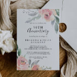 Elegant Pink Blush Floral 50th Wedding Anniversary Invitation<br><div class="desc">This elegant pink blush floral 50th wedding anniversary invitation is perfect for a modern event. The design features hand-drawn pink blush roses and peonies with green and grey leaves,  inspiring natural beauty.

 Change the number to celebrate any anniversary milestone.</div>