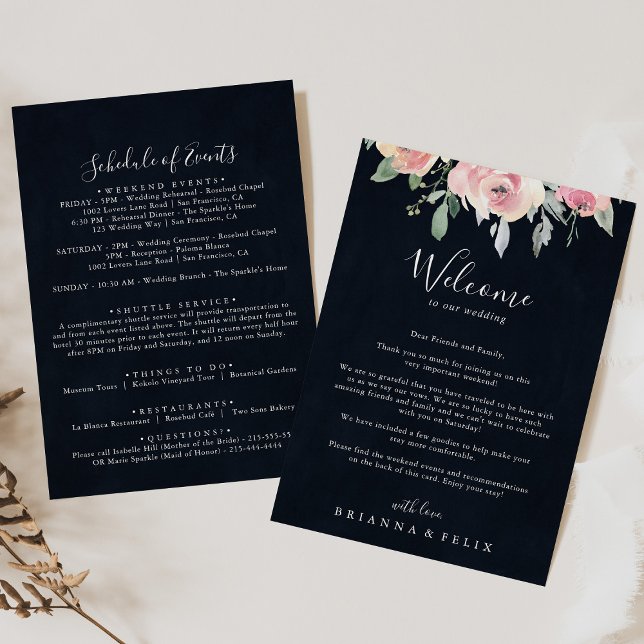 Elegant Pink Blush Floral Wedding Welcome Letter (Creator Uploaded)
