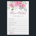 Elegant Pink Blush Hydrangea Advice & Wishes Card<br><div class="desc">For further customisation,  please click the "Personalise this template",  then "Edit using Design Tool". Stylish editable easy to use wedding templates,  more items available in the store (invitations,  rsvp,  thank you cards,  stationery & decor). If you need help or matching items,  please contact me.</div>