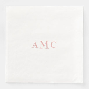 Elegant Pink/Blush Monogram Wedding Dinner Napkin