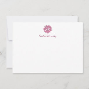 Elegant Pink Blush Script Monogram Professional Card