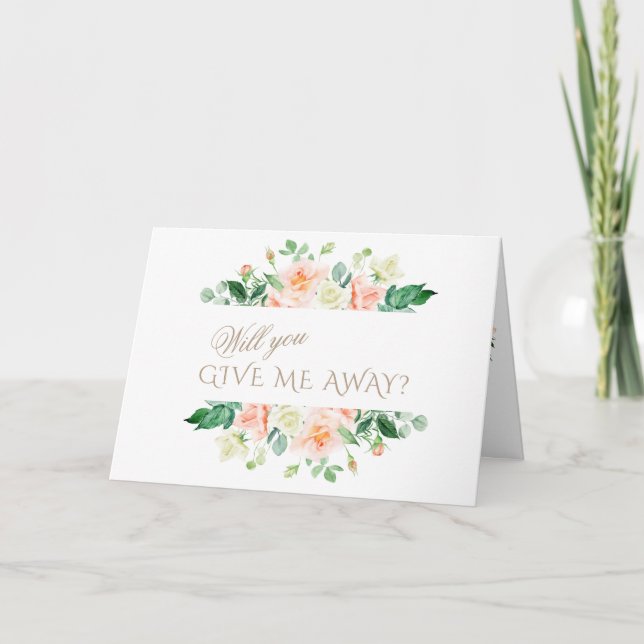 Elegant Pink Blush White Flowers Wedding Invitation (Front)