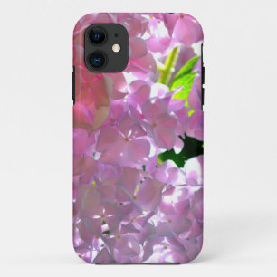 Elegant pink boho florals flowers hydrangeas iPhone 11 case