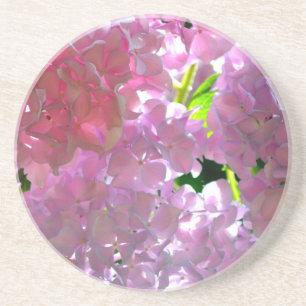 Elegant pink boho florals flowers hydrangeas coaster