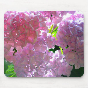 Elegant pink boho florals flowers hydrangeas mouse pad