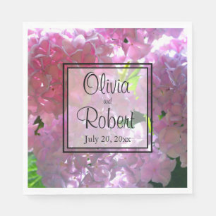 Elegant pink boho florals flowers hydrangeas napkin