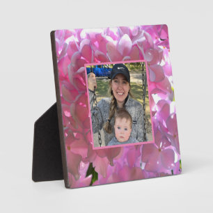 Elegant pink boho florals flowers hydrangeas plaque