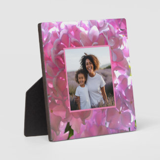 Elegant pink boho florals flowers hydrangeas plaque