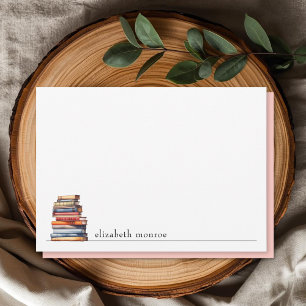 Elegant Pink Book Lover's Personalised Card