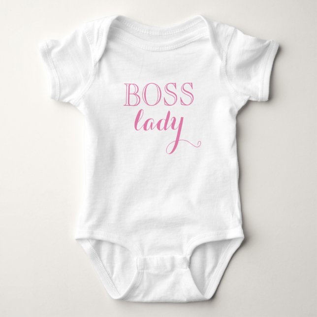 Elegant Pink Boss Lady Girl Baby Bodysuit (Front)