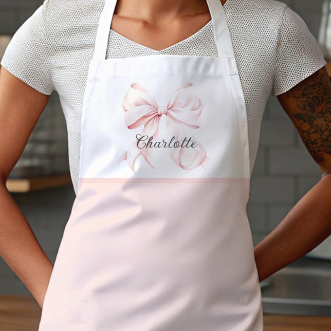 Elegant Pink Bow Apron (Creator Uploaded)