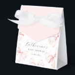 Elegant Pink Bow Baby Bridal Shower Favour Box<br><div class="desc">Elegant blush pink bow favour boxes perfect for baby showers or bridal showers.</div>