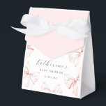 Elegant Pink Bow Baby Bridal Shower Favour Box<br><div class="desc">Elegant blush pink bow favour boxes perfect for baby showers or bridal showers.</div>