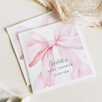  Elegant Pink Bow Baby Bridal Shower