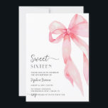Elegant Pink Bow Coquette Sweet Sixteen Birthday Invitation<br><div class="desc">Celebrate a momentous occasion with an "Elegant Pink Bow Coquette" Sweet Sixteen birthday invitation. Featuring soft pink tones and a delicate coquette bow, this design exudes grace and charm, perfectly suited for a chic and sophisticated celebration. The elegant typography adds a refined touch, making this invitation ideal for a memorable...</div>