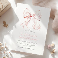 Elegant Pink Bow Girl 2nd Birthday