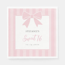 Elegant Pink Bow Girl Sweet 16 Birthday Party