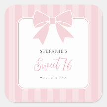 Elegant Pink Bow Girl Sweet 16 Birthday Party