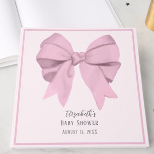 Elegant Pink Bow It's a Girl Baby Shower  Guest Book