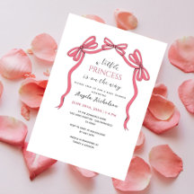 Elegant Pink Bow Little Princess Girl Baby Shower