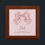 elegant pink bow monogram personalised girly gift box<br><div class="desc">elegant pink bow monogram personalised girly gift box</div>