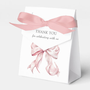Elegant Pink Bow Pearls Baby Shower Girl Favour Bo Box