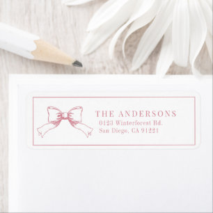 Elegant Pink Bow/Ribbon Return Address Label