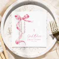 Elegant Pink Bow & Rosary Baptism