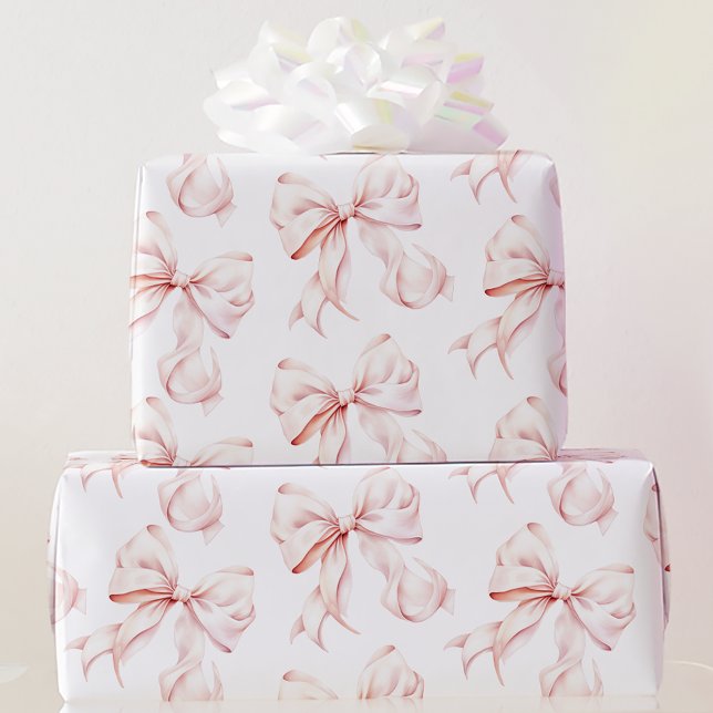 Elegant Pink Bow Wrapping Paper (Creator Uploaded)
