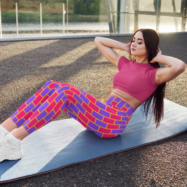 Elegant Pink Brick Gym Yoga  Women Leggings (Creator Uploaded)