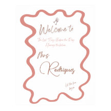 Elegant Pink Bridal Shower Welcome Poster