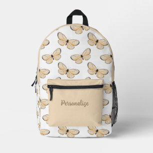 Elegant Pink Butterflly Pattern Personalised Printed Backpack