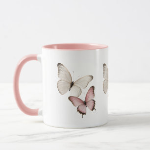 Elegant Pink Butterfly Mug
