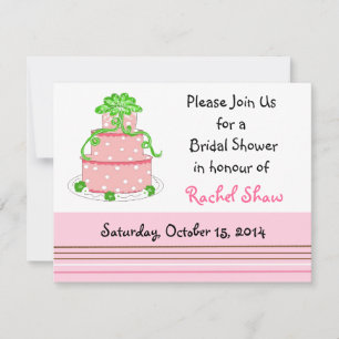 Elegant Pink Cake Bridal Shower Invitation