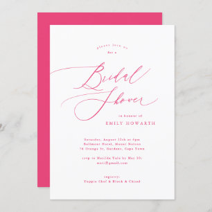 Elegant Pink Calligraphy Bridal Shower Invitation