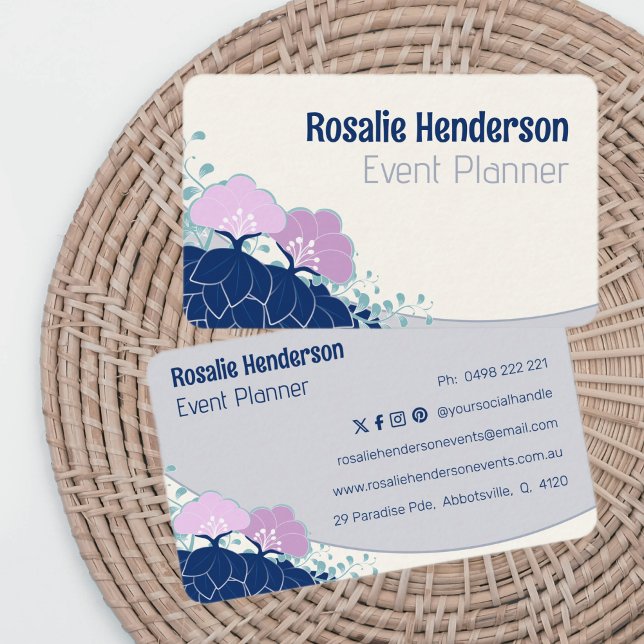 Elegant Pink Camellia Personalised Business Card (Creator Uploaded)