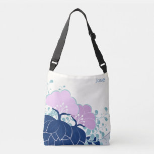 Elegant Pink Camellias Add Name Crossbody Bag