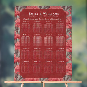 Elegant Pink Carnation Flower Destination Wedding Acrylic Sign