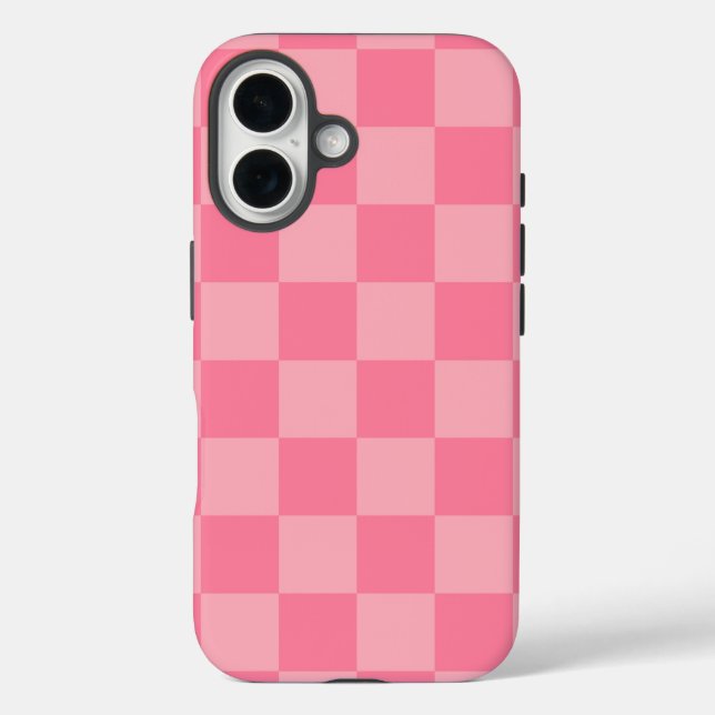Elegant Pink Chequerboard Case-Mate iPhone Case (Back)